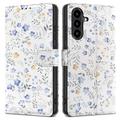 Husa portofel cu magnet & suport Samsung Galaxy A56 Tech-Protect - Flori de primăvară